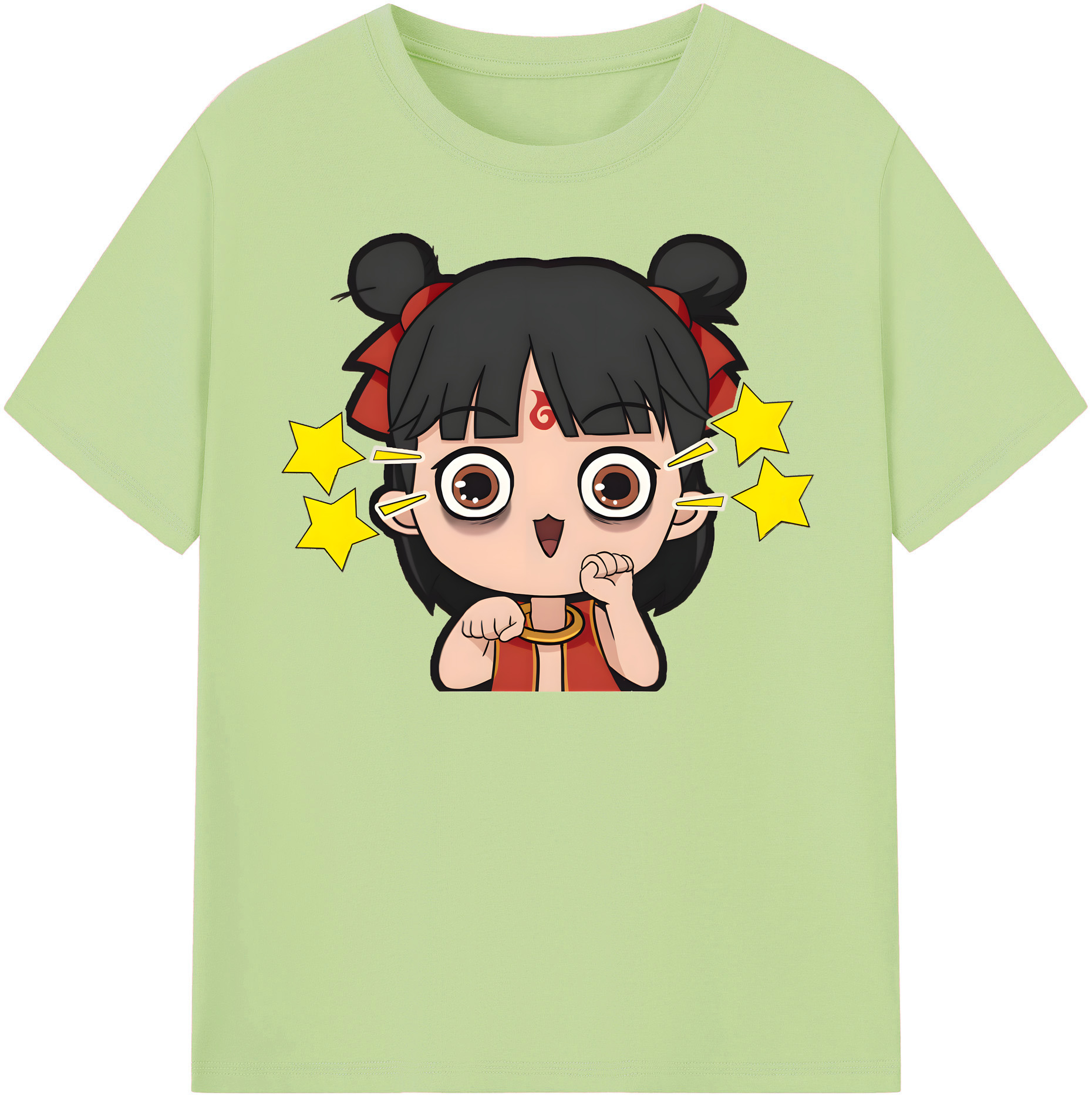 （画像用） Ne Zha 2 ナタ 魔童の大暴れ 綿100％半袖Tシャツ（フロントプリント）